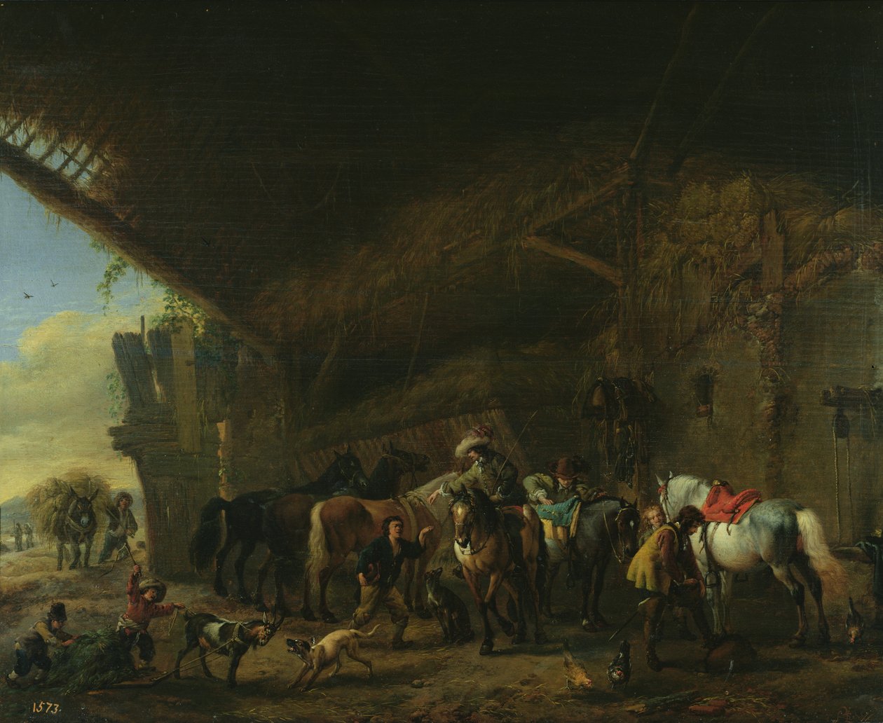 Hanın Önünde by Philips Wouwerman