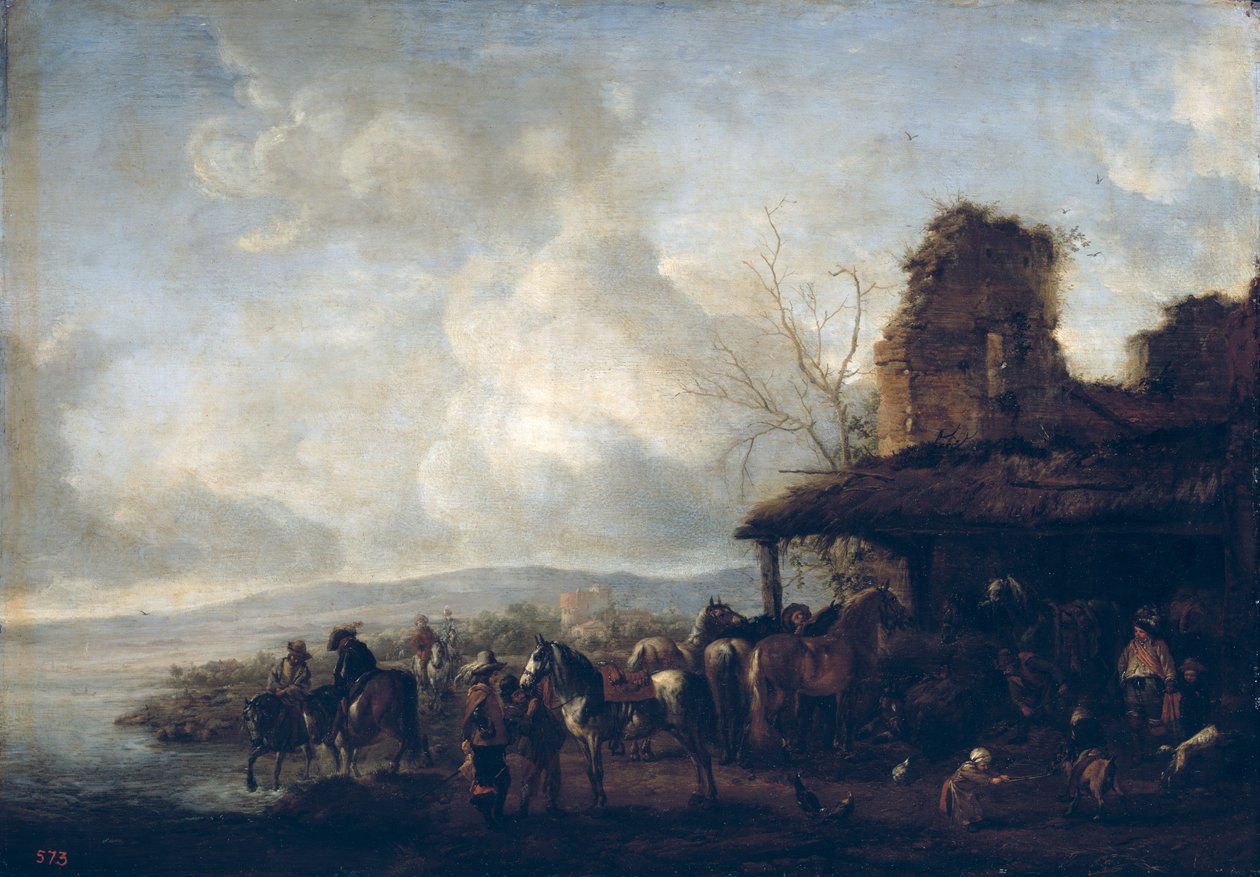 Harap Bir Evin Ahırı, c.1640 by Philips Wouwerman