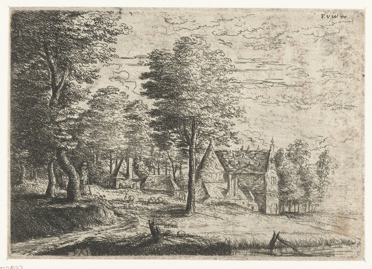 Bir Çoban ve Sürüsü ile Manzara Üç manzara (dizi başlığı) by Philips Augustijn Immenraet