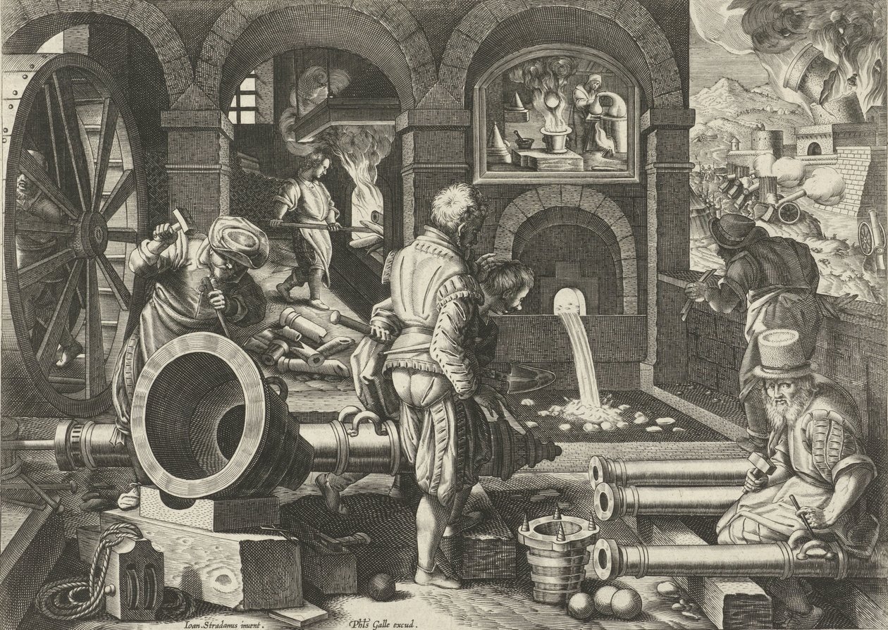 topçu atölyesi Yeni icatlar ve keşifler (dizi başlığı) Nova Reperta (dizi başlığı) by Philips Galle (attributed to workshop of)