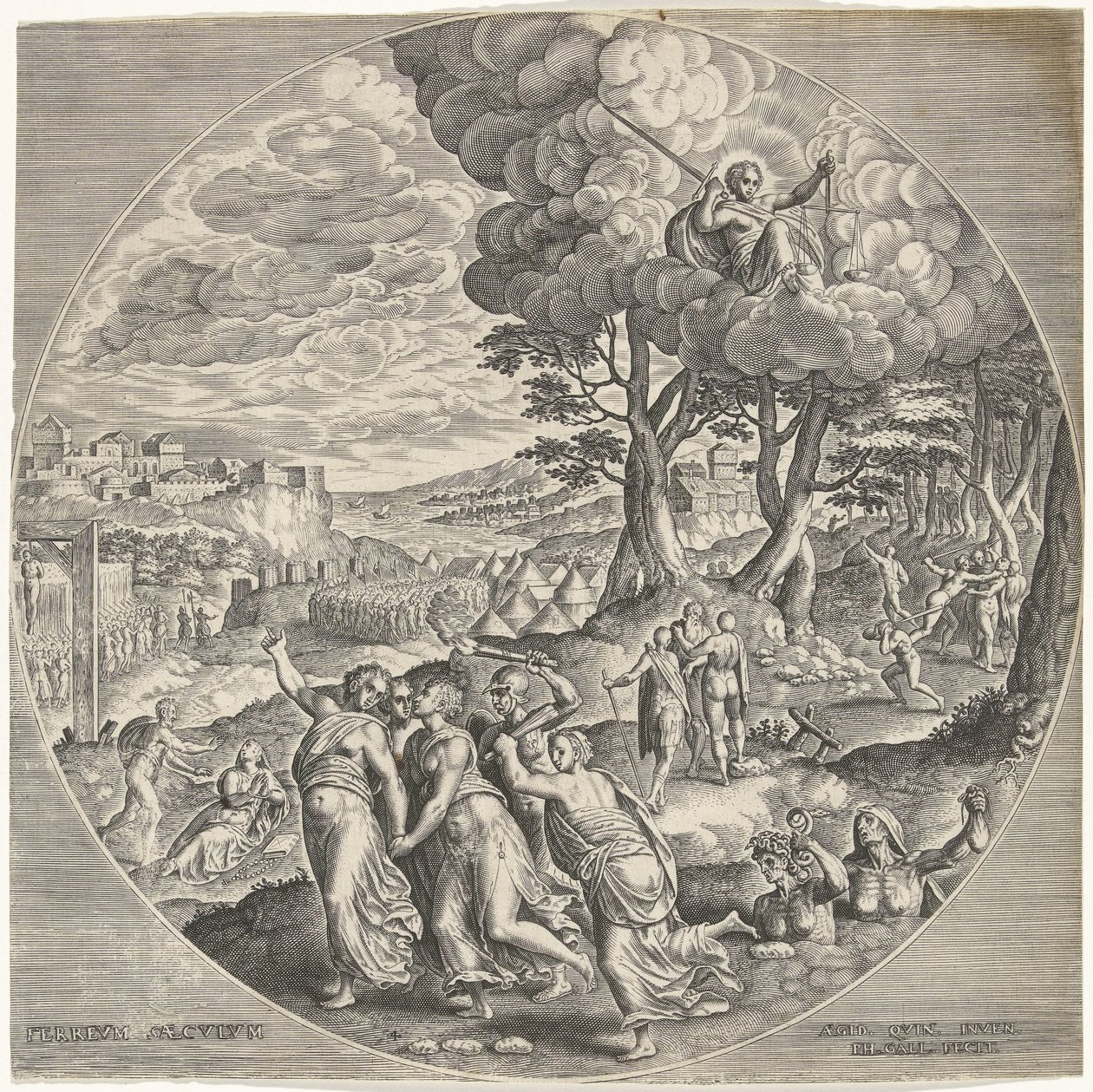 Demir Çağı Ferreum saeculum (nesne üzerindeki başlık) Dört Eras (dizi adı) by Philips Galle