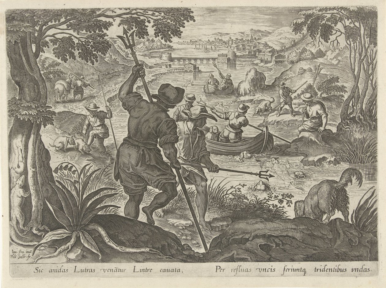 Jacht op su samurları by Philips Galle