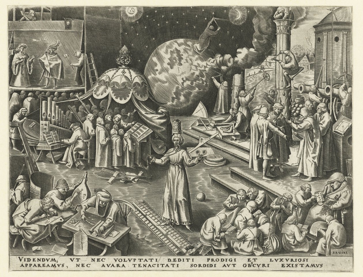 ölçülülük Temperance (nesne üzerindeki başlık) Yedi Erdem (dizi adı) by Philips Galle