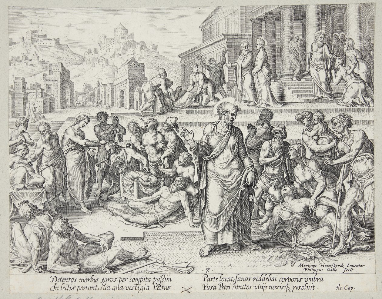 Petrus gölgesiyle hastaları iyileştiriyor by Philips Galle