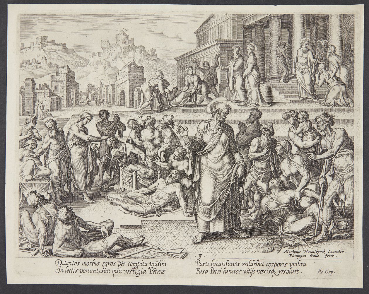 Petrus gölgesiyle hastaları iyileştiriyor by Philips Galle