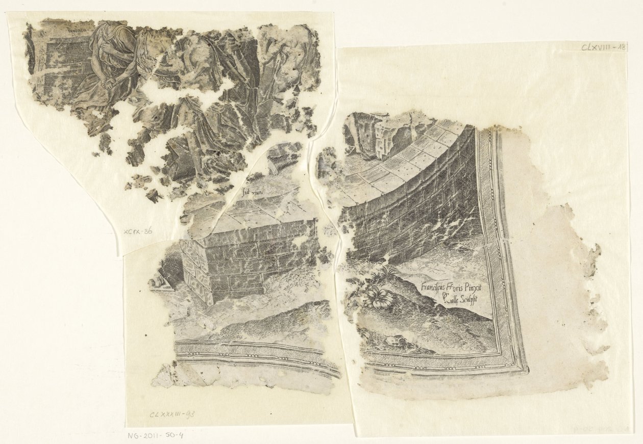 Cebes Tabula Cebetis Carta Vitae'nin sahnesinin sağ alt köşesi (orijinal başlık) by Philips Galle