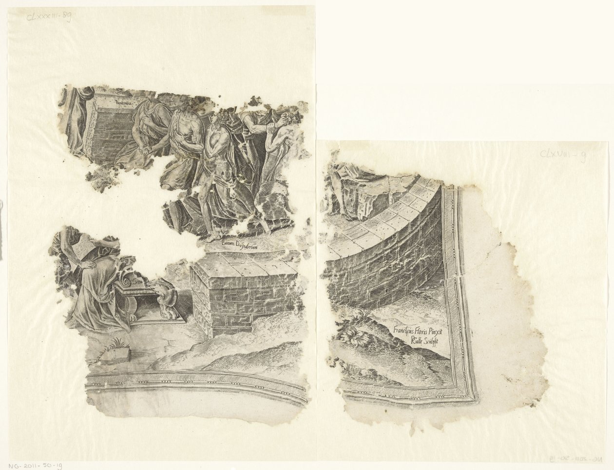 Cebes Tabula Cebetis Carta Vitae'nin sahnesinin sağ alt köşesi (orijinal başlık) by Philips Galle