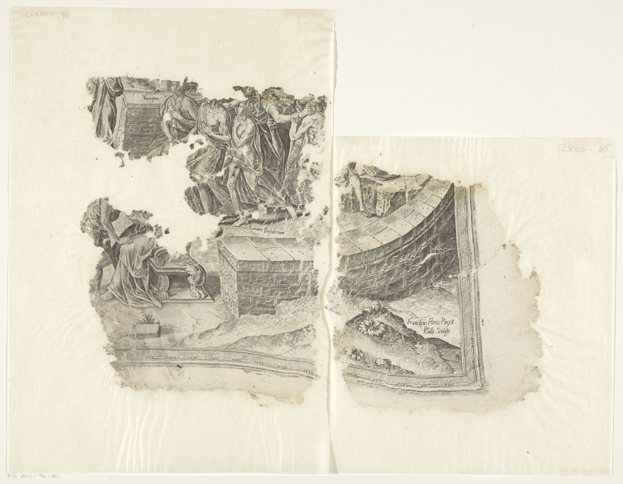 Cebes Tabula Cebetis Carta Vitae'nin sahnesinin sağ alt köşesi (orijinal başlık) by Philips Galle