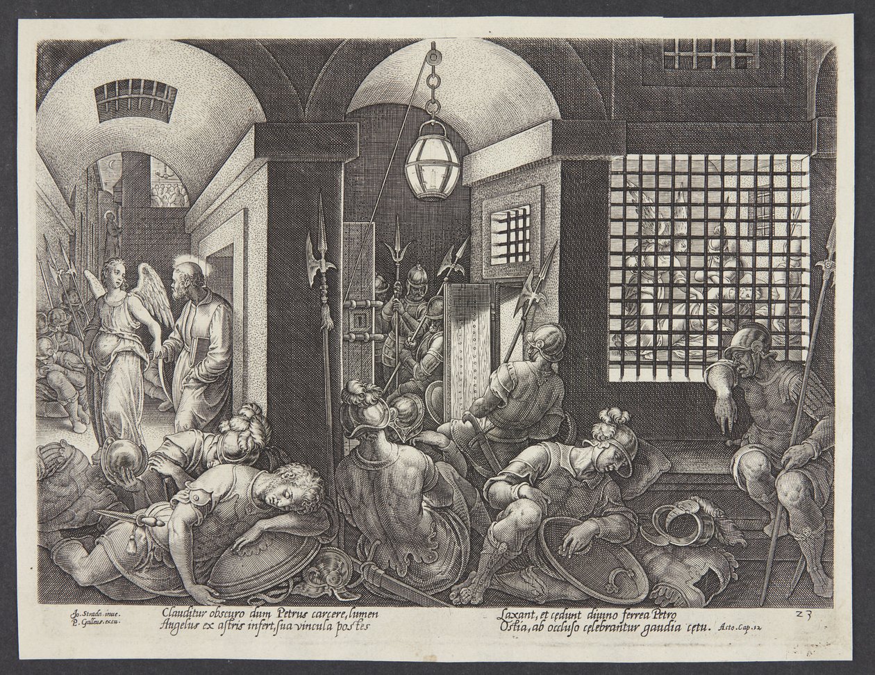 Aziz Peter, melek tarafından hapishaneden kurtarıldı by Philips Galle