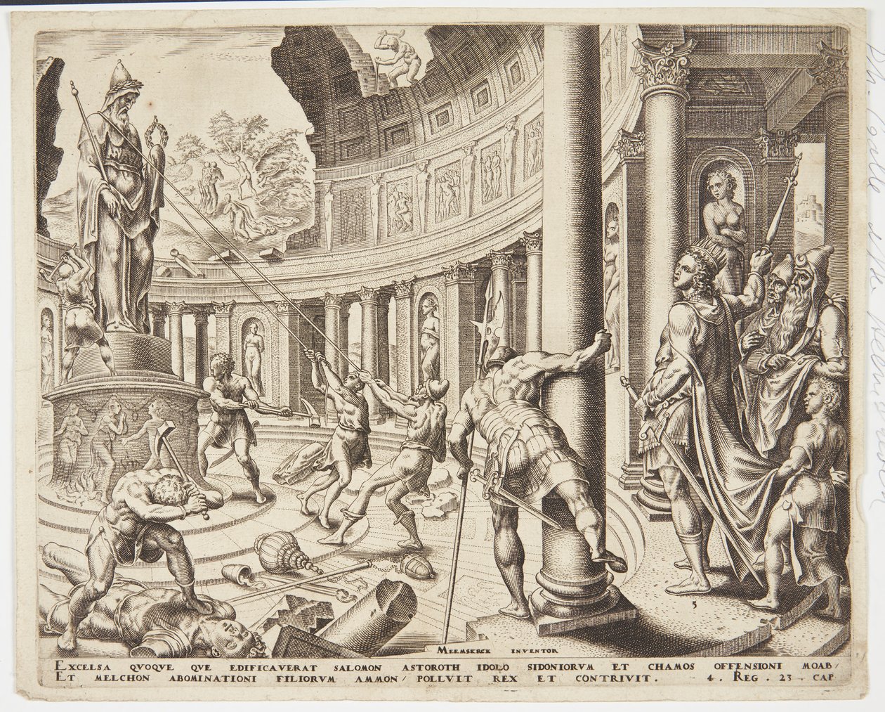 Ashtoreth, Chemosh ve Milcom tapınağının yıkımı by Philips Galle