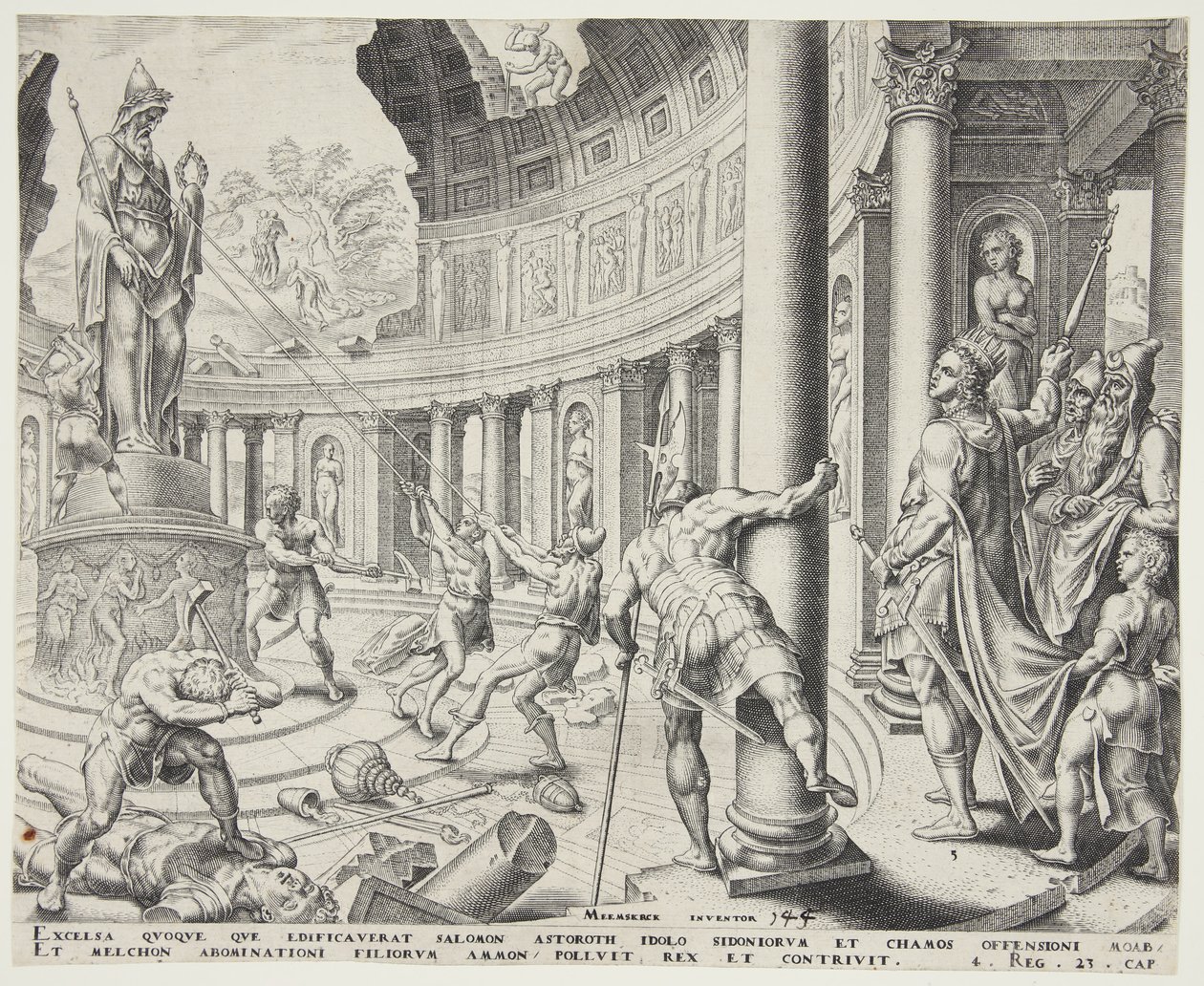 Ashtoreth, Chemosh ve Milcom tapınağının yıkımı by Philips Galle