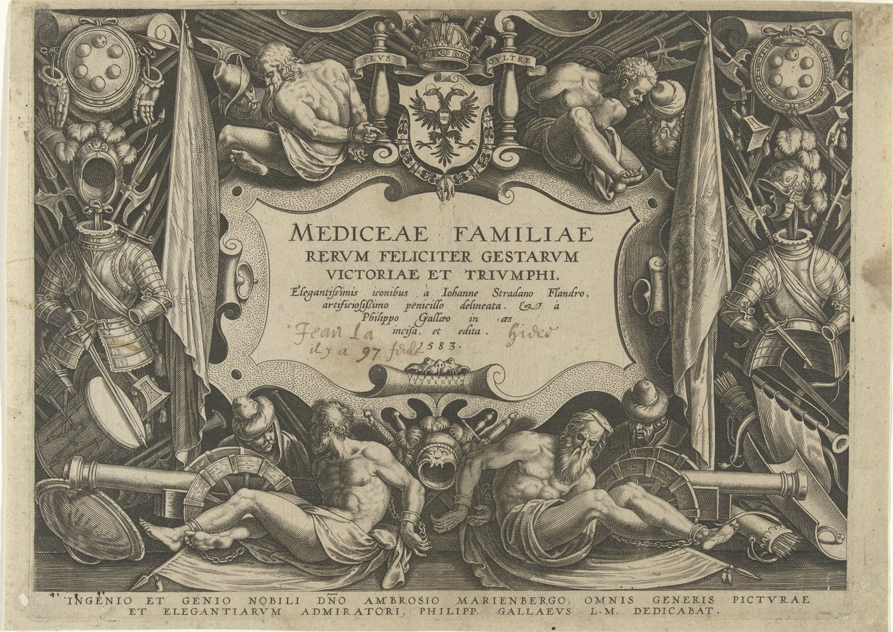 Titelprent van de series Mediceae Aileleri Familiegeschiedenis van het geslacht De