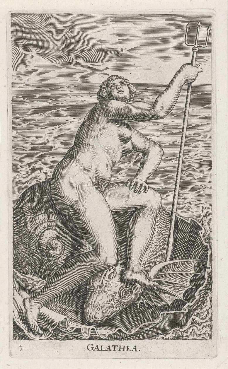 Su çiçeği Galatea Galatia (nesne üzerindeki başlık) Stroom- bir su perisi (dizi başlığı) Nympharum oceanitidum, Ephydridum potamidum naiadum (seri başlığı) by Philips Galle