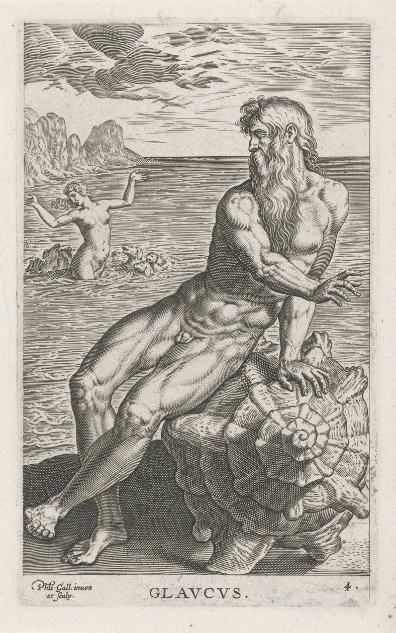 Zeegod Glaucus Glavcvs (nesne üzerindeki başlık) Rivier-en zeegoden (dizi adı) Marini