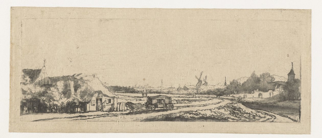 Bir araba ile manzara by Philips Koninck