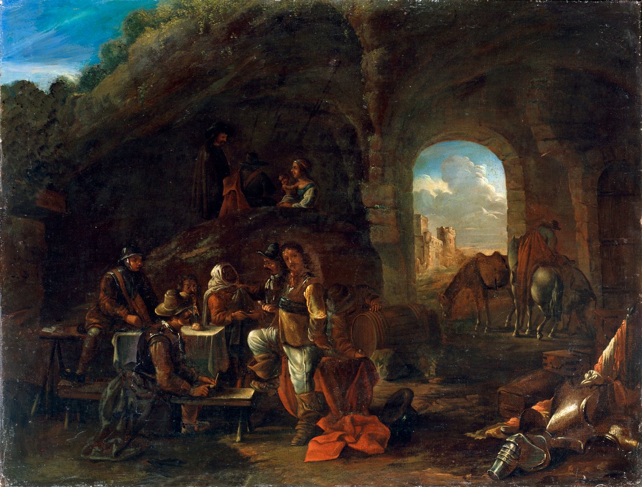 Taverna Sahnesi, c1640-1665 by Philips Wouwerman