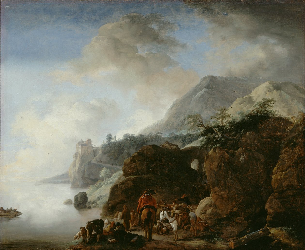 Feribot Bekleyen Yolcular by Philips Wouwerman