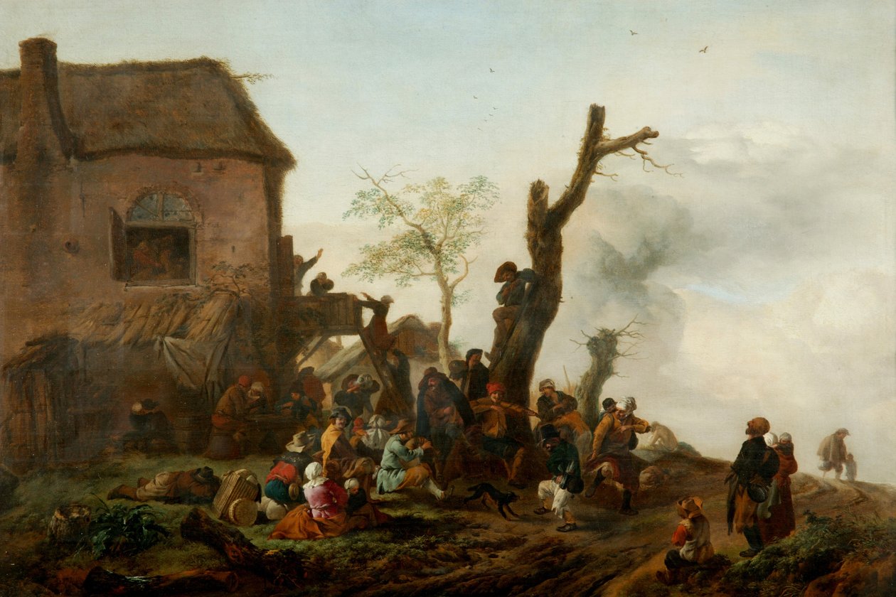 Bir Hanın Önündeki Mutlu Arkadaşlık by Philips Wouwermans or Wouwerman