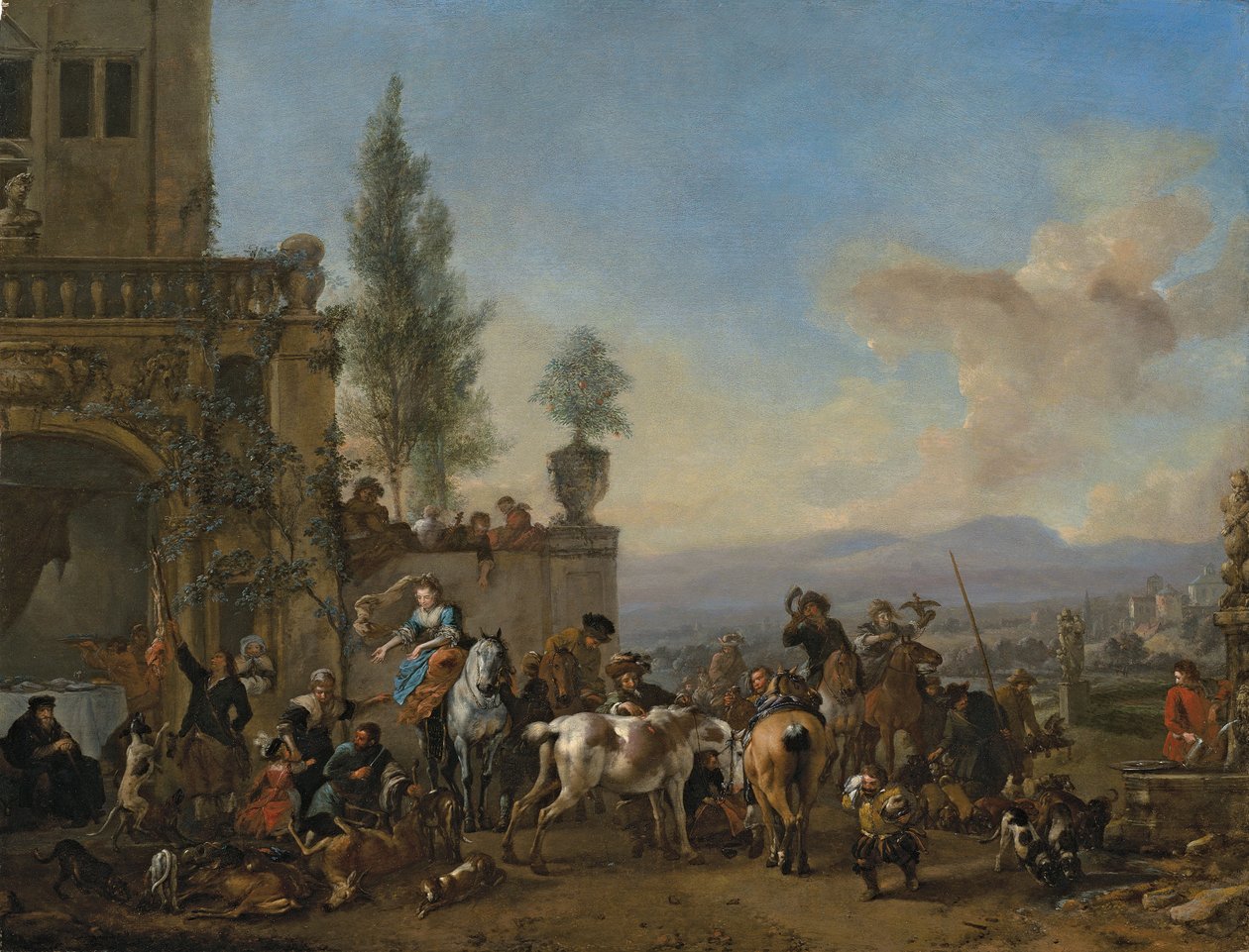 Avdan Dönüş (panelde yağlı boya) by Philips Wouwermans or Wouwerman