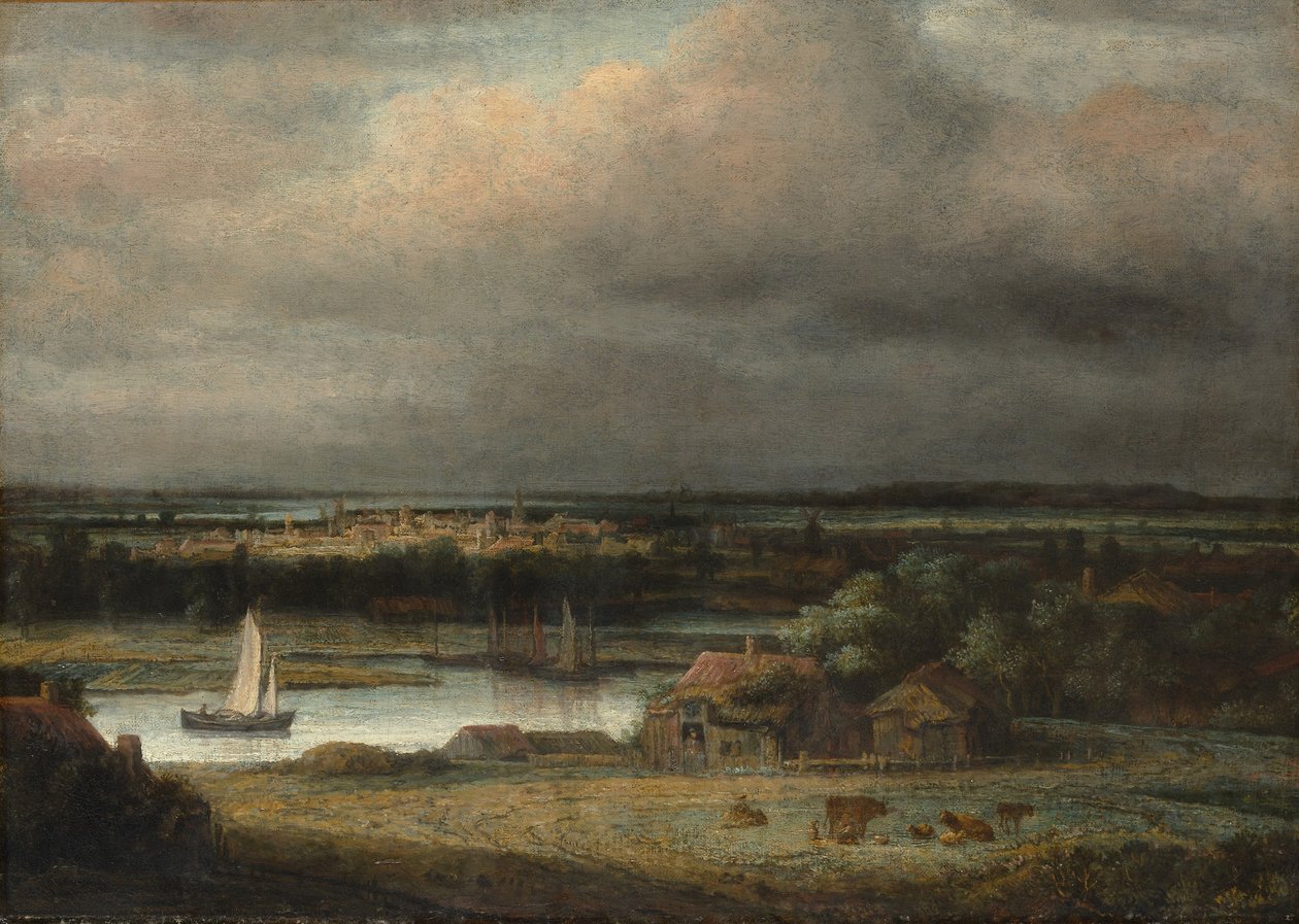 Geniş Nehir Manzarası, c.1648-49 by Phillips de Koninck