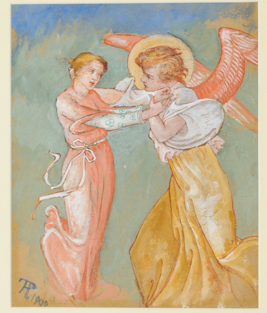 Müjde, 1900 (kağıt üzerinde tempera) by Phoebe Anna Traquair