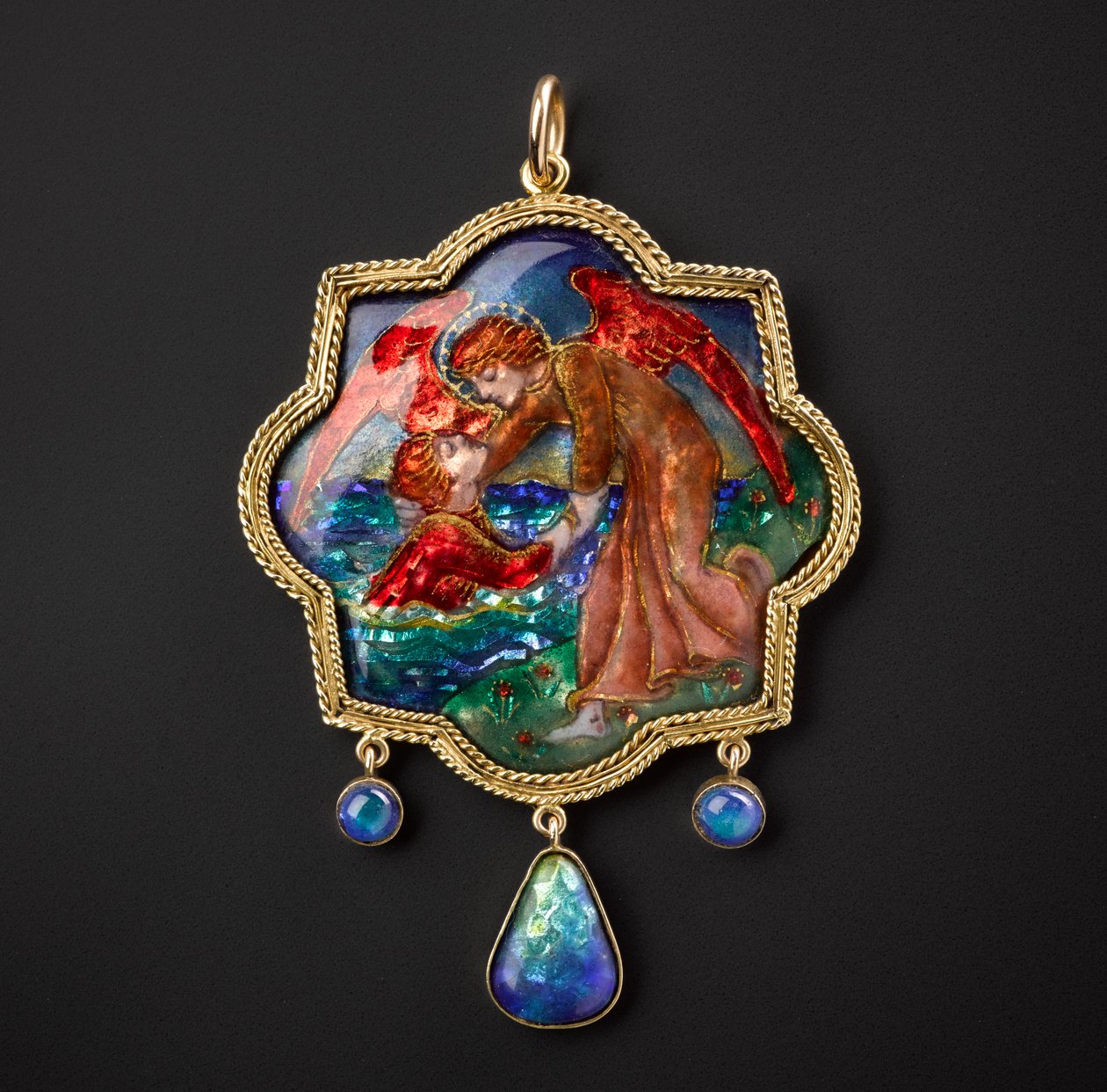 Derin Kolyenin Dışında, 1908 (altın ve emaye) by Phoebe Anna Traquair