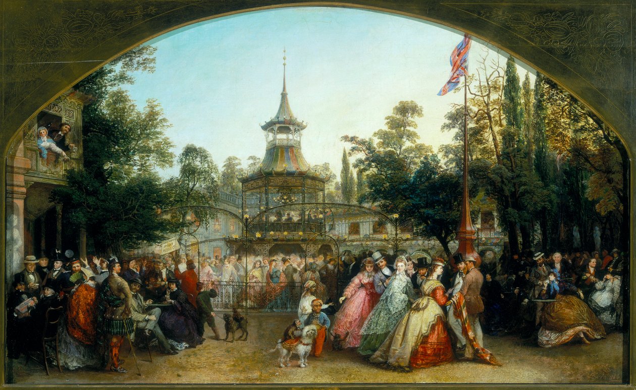 'Cremorne Bahçelerinde Dans Platformu', 1864. by Phoebus Levin