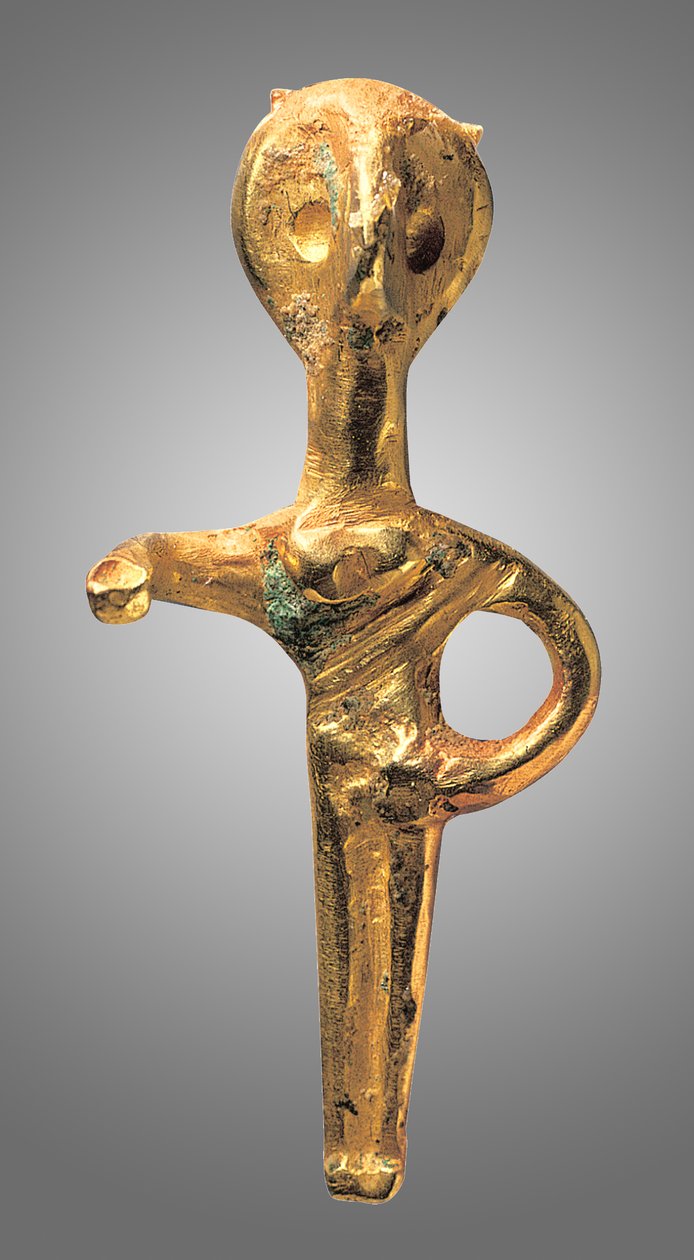 Bir kadın tanrı heykelciği, MÖ 2000-1550 (altın) by Phoenician