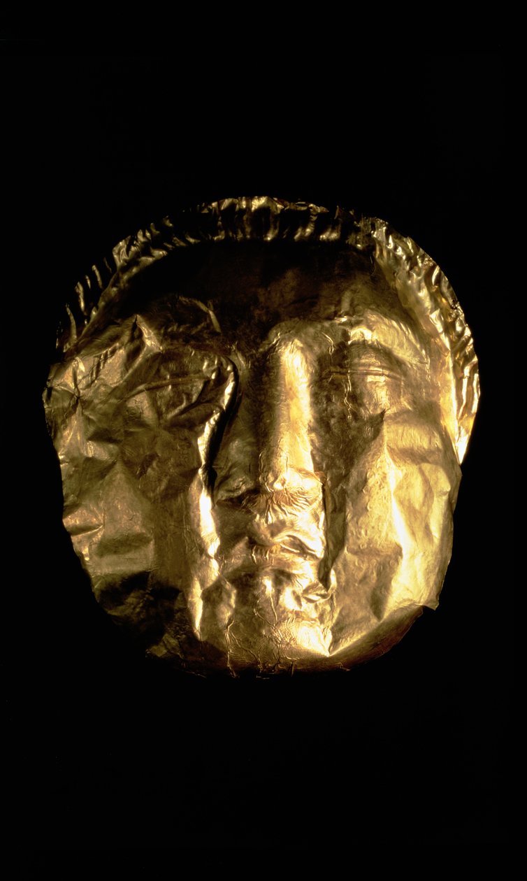 Cenaze maskesi, MÖ 5.-4. yy (kabartmalı altın) by Phoenician Phoenician