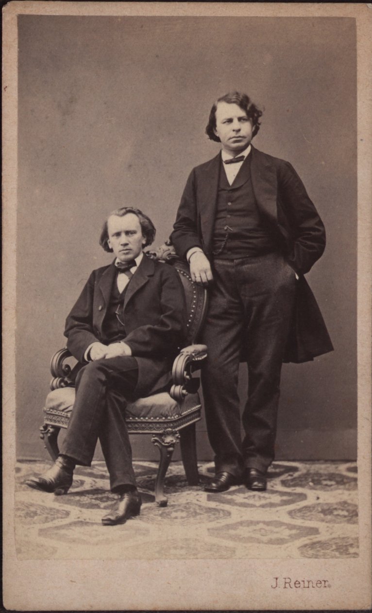 Johannes Brahms 1833-1897 ve Josef Joachim 1831-1907, 1867. by Photo studio J. Reiner.