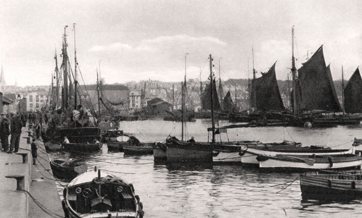 Barbican, Plymouth, Devon, 20. yüzyılın başlarında. by Photochrom Co Ltd of London