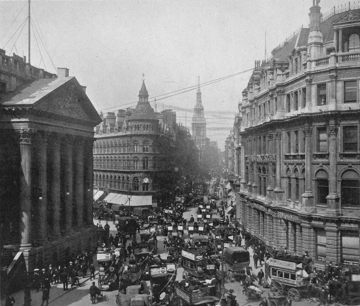 Mansion House ve Cheapside, Londra Şehri, c1890 1911 by Photochrom Co Ltd of London