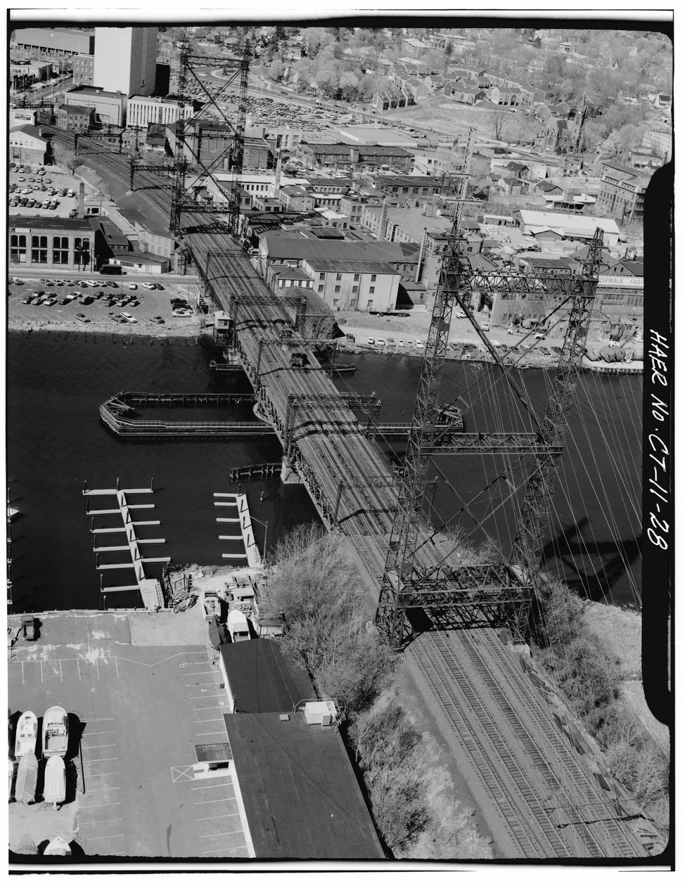 Norwalk River Bridge, Norwalk, Connecticut (b/w photo) by Photographer American