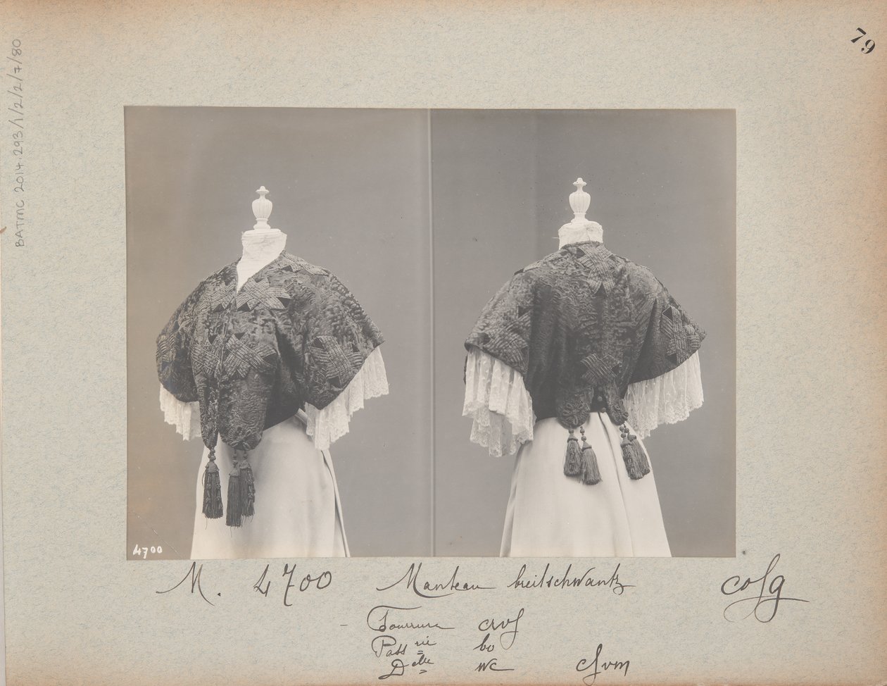 Albüm Sayfası: House of Worth, Jacket by Photographer French