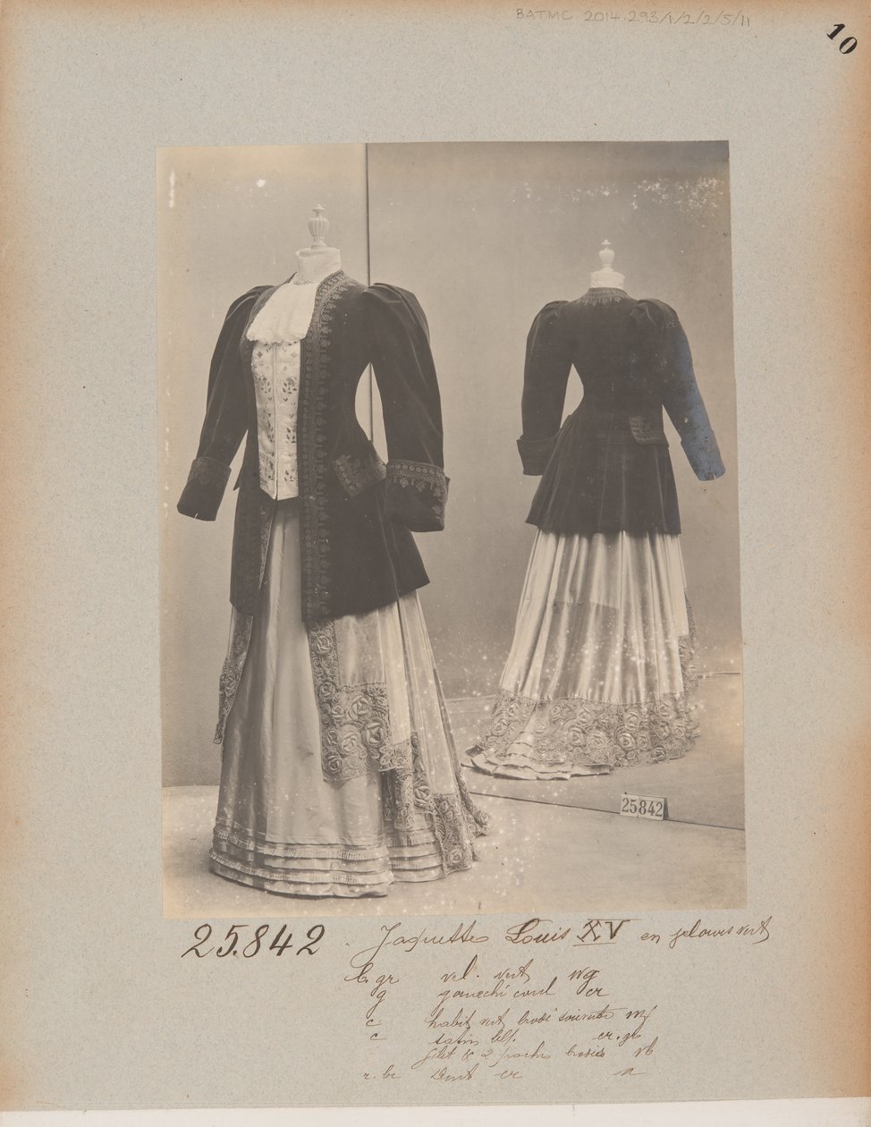 Albüm Sayfası: House of Worth, Jacket by Photographer French