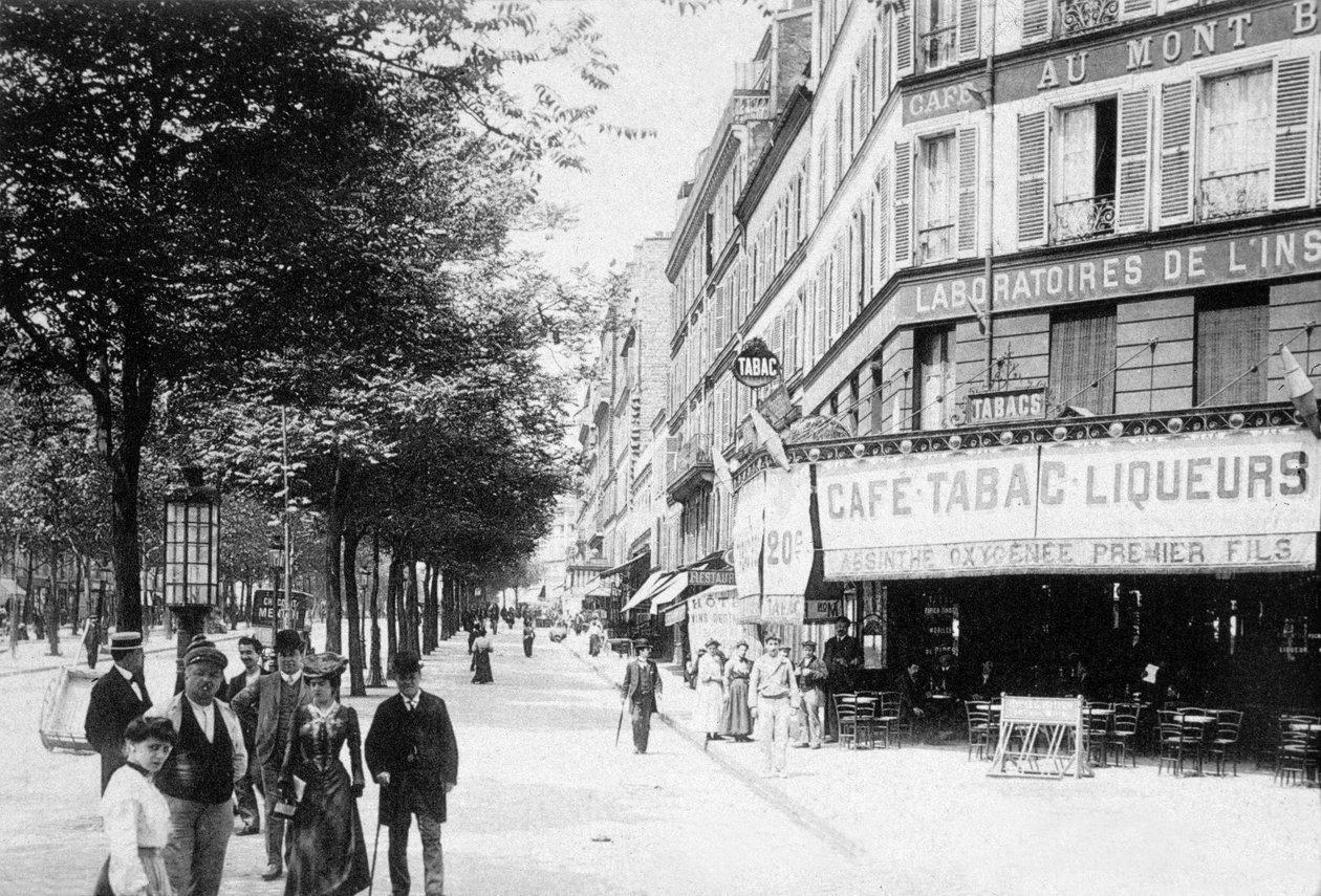 Boulevard de la Villette, Paris, 1900 dolayları (s/b fotoğraf) by Photographer French