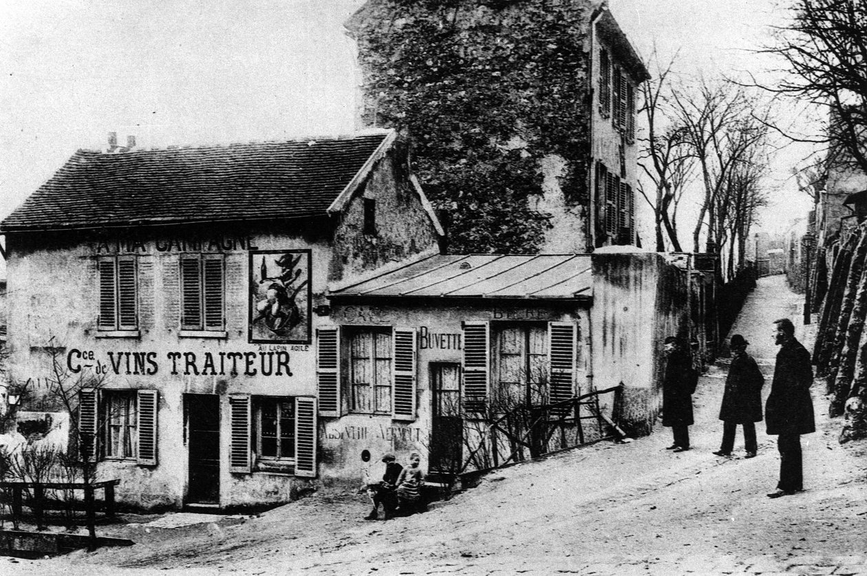Cabaret des Assassins, Cabaret du Lapin Agile, Rue des Saules (s/b fotoğraf) by Photographer French