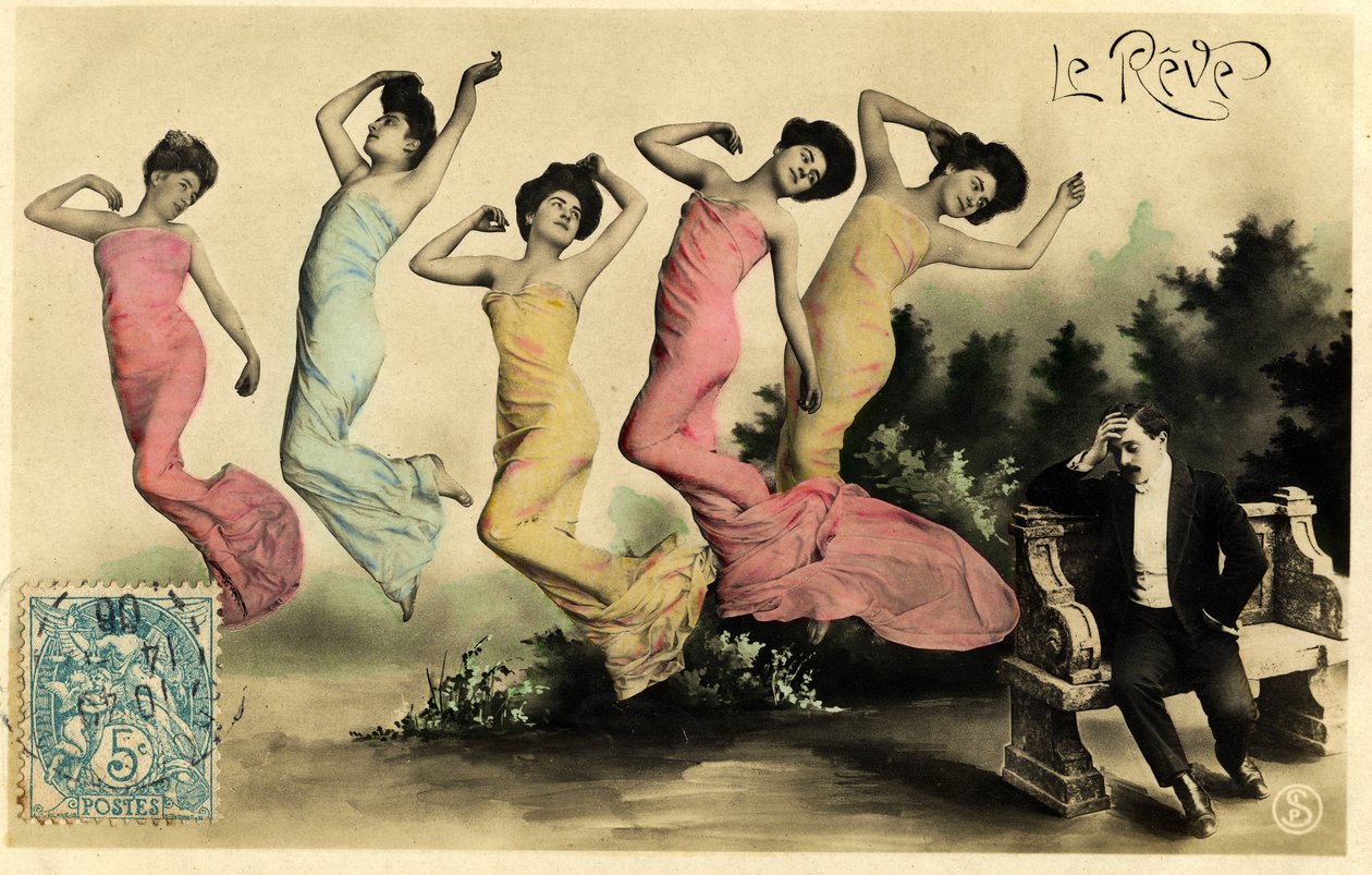 20. yüzyılın başlarında, rüya başlıklı kartpostal (fotoğraf) by Photographer French