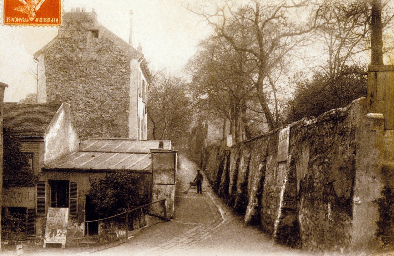 St Vincent Caddesi, Montmartre, Paris, c. 1900 (s/b fotoğraf) by Photographer French