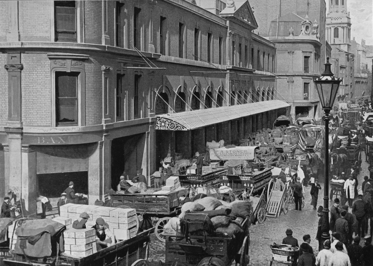 Billingsgate Pazarı, Londra Şehri, c1900 1911 by Pictorial Agency