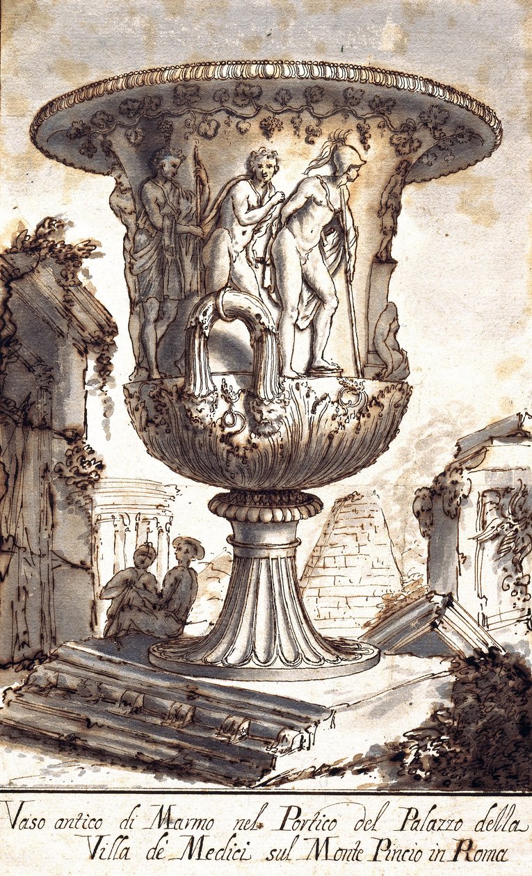 İki Antik Vazo by Pier Leone Ghezzi