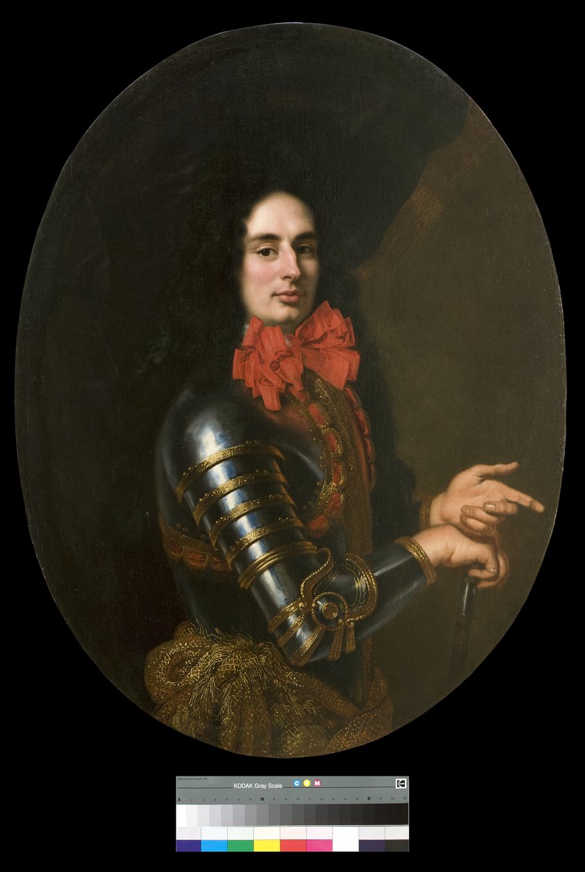 Zırhlı ve kırmızı fularlı bir beyefendinin portresi, 1650-70 by Pier Francesco Cittadini