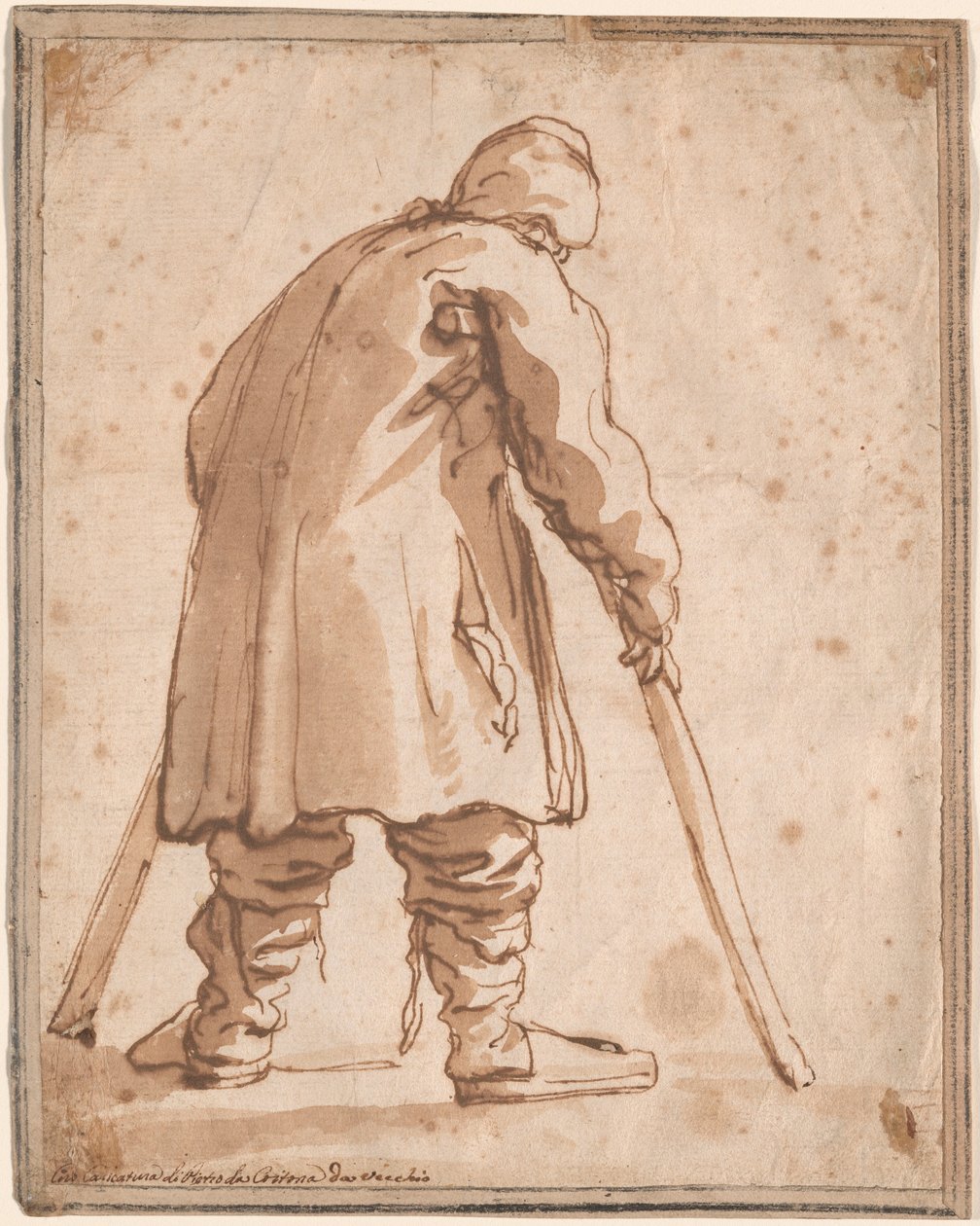 Pietro da Cortona Olduğu Söylenen Bir Adamın Karikatürü by Pier Francesco Mola