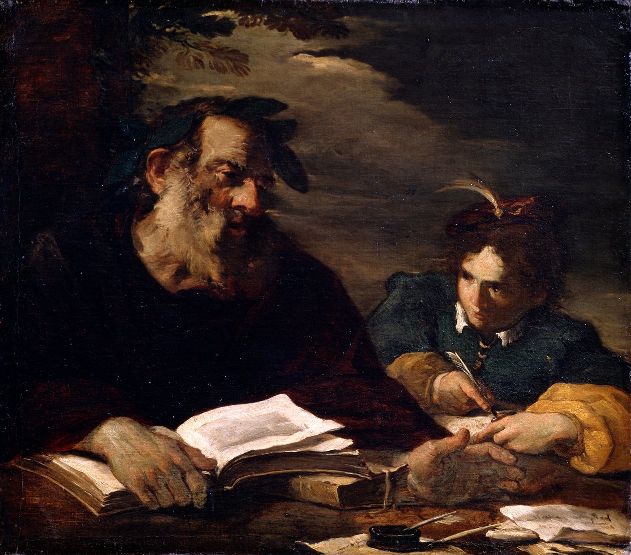 Homeros Şiirlerini Dikte Ediyor, 17. Yüzyıl by Pier Francesco Mola