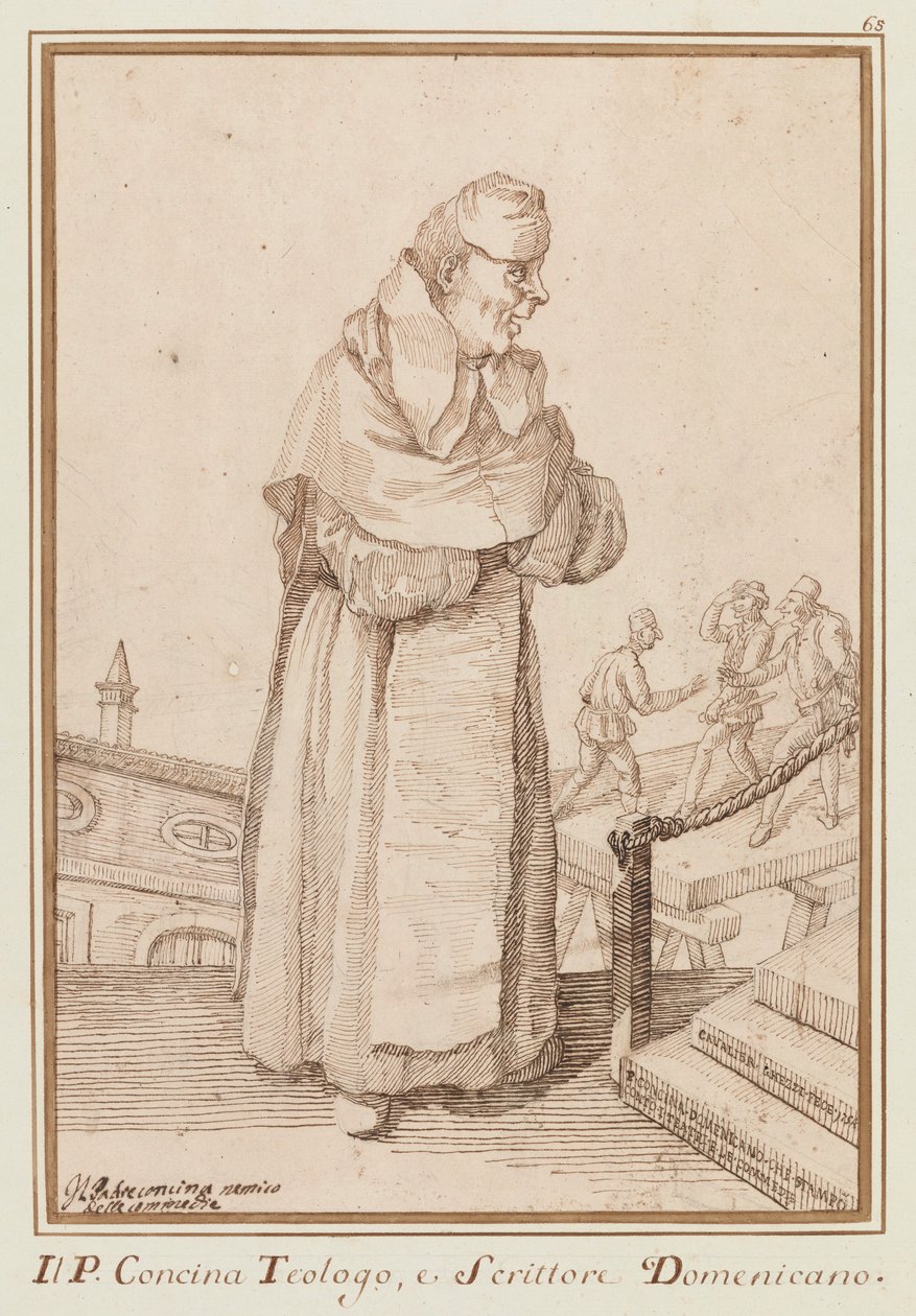 Komedilerin Peder concina düşmanı by Pier Leone Ghezzi