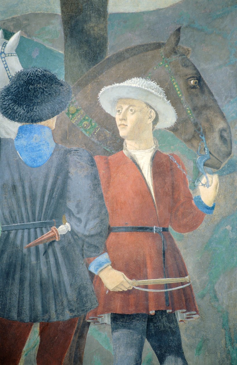 Piero della Francesca tarafından ahşabın hayranlığını ve Sheba Kraliçesi ile Kral Süleyman