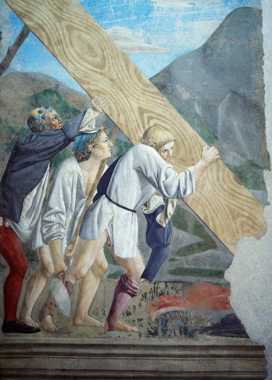 Piero della Francesca tarafından yazılan Kutsal Ormanın taşınmasını gösteren Gerçek Haç Efsanesi