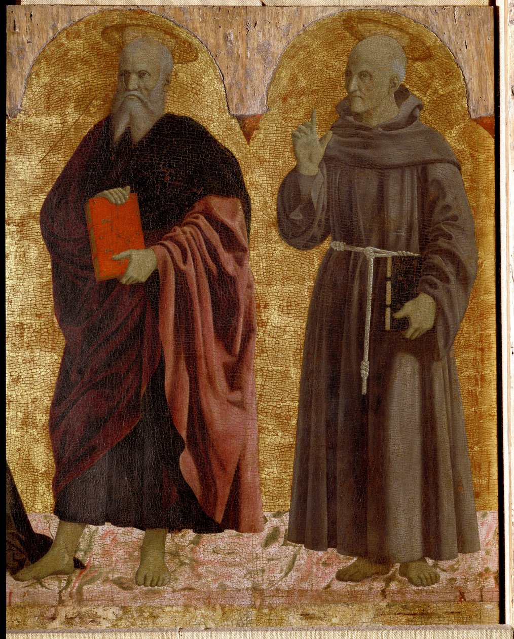 Misericorde Polyptyque: Misericorde Bakiresi, azizlerle çevrili. Siena