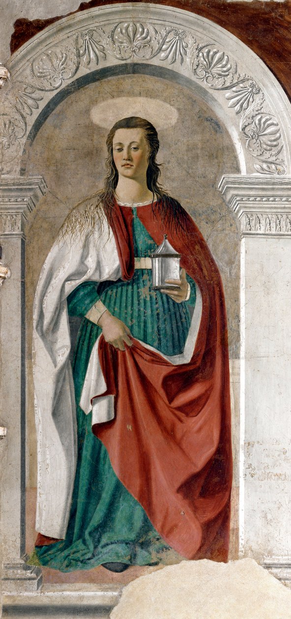 Piero della Francesca tarafından Aziz Mary Magdalene Fresco (1415 / 20-1492) 1460 yakl. Sun.190x180 cm Arezzo, katedraller by Piero della Francesca