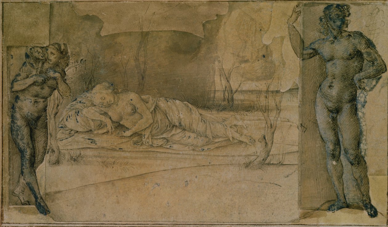 Ariadne Terkedilmiş (kalem) by Piero di Cosimo